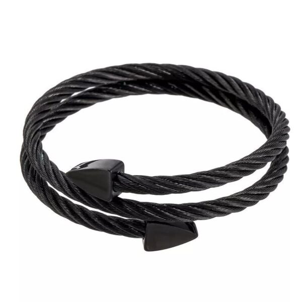 Minimalist Titanium Steel Cable Wire Bracelet - Modern Adjustable Open Cuff for Men & Women